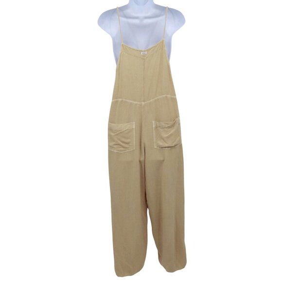 RVCA Jumpsuit Women S Beige Boho Utilitarian Cottagecore Rustic Earthy Gardening - Picture 3 of 16